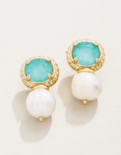 Load image into Gallery viewer, Light blue Spartina 449 Karina Pearl Stud Earrings