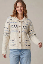 Load image into Gallery viewer, Nordic Patterned Cardigan Sweater - Oatmeal