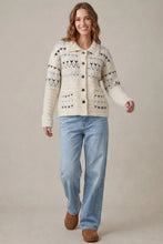 Load image into Gallery viewer, Nordic Patterned Cardigan Sweater - Oatmeal