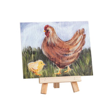 Load image into Gallery viewer, Farm Art Plaque red chicken yellow chick