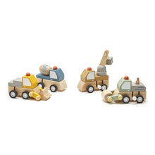 Load image into Gallery viewer, Construction Vehicle Wooden Wind-Up Trucks