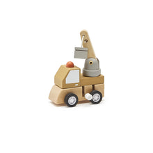 Load image into Gallery viewer, Construction Vehicle Wooden Wind-Up Crane Truck