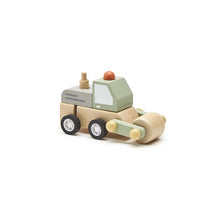 Load image into Gallery viewer, Construction Vehicle Wooden Wind-Up Roller Truck