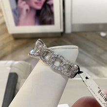 Load image into Gallery viewer, Crislu Open Loop Cushion Cocktail Ring Finished in Pure Platinum
