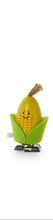 Load image into Gallery viewer, Wooden Wind Up Vegetable Toy shaped like a corn cob