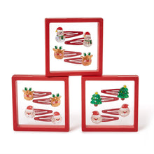 Load image into Gallery viewer, Christmas Hair Clips in Gift Box - Set of 4