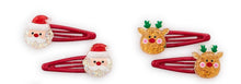 Load image into Gallery viewer, Christmas Hair Clips in Gift Box - Set of 4