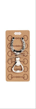 Load image into Gallery viewer, Horse Metal Bottle Opener horse shoe on cardboard card
