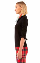 Load image into Gallery viewer, Woman wearing Gretchen Scott Designs Breakfast at Tiffany's Cardigan in Black side view