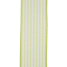 Load image into Gallery viewer, Lime green and white Stripe ribbon