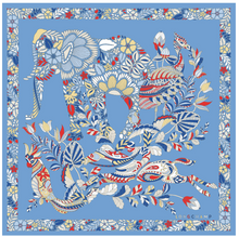 Load image into Gallery viewer, Longchamp Soie Silk Foret Scarf in Sky Blue