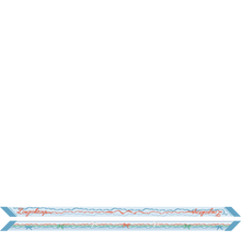 Load image into Gallery viewer, Longchamp Rubans Longchamp Silk Headband in shades of blue green showing front and back