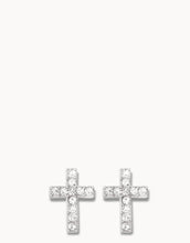 Load image into Gallery viewer, Spartina 449 Sea La Vie Have Faith Stud Earrings silver with clear stones