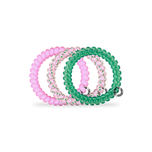 Load image into Gallery viewer, TELETIES Spiral Hair Coils Merry Pinkmas Hair Ties - Small