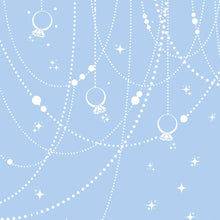 Load image into Gallery viewer, pearl and ring pattern on a blue background