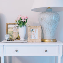 Load image into Gallery viewer, Wicker Weave Photo Frame on desk