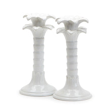 Load image into Gallery viewer, White Palm Leaf Taper Candlestick Candleholder - Single