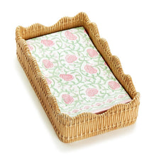Load image into Gallery viewer, Scalloped Edge Guest Towel Napkin or Utensil Holder holding napkins