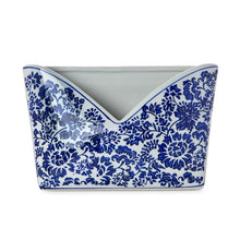 Load image into Gallery viewer, Chinoiserie Blue and White Floral Letter Holder