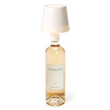 Load image into Gallery viewer, white Lampshade on a wine bottle