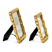 Load image into Gallery viewer, Two Wavey gold Photo Frames showing kick stand