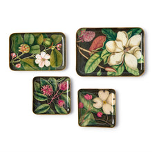 Load image into Gallery viewer, Four Vintage Floral Print Metal Trays