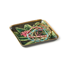 Load image into Gallery viewer, Vintage Floral Print Metal Tray holding bracelets