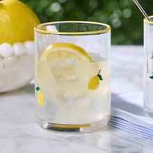 Load image into Gallery viewer, Lemon Double Old Fashion Glass with lemonade