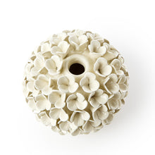 Load image into Gallery viewer, White Hydrangea Flower Bud Vase / Taper Candle Holder - Single showing hole for candle or flower