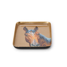 Load image into Gallery viewer, Horse Country Metal Trinket / Desk Trays horse on brown background