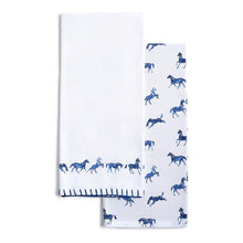 Load image into Gallery viewer, Horse Silhouette Cloth Dish Towels - Set of 2 in blue