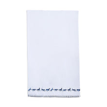 Load image into Gallery viewer, Horse Silhouette Cloth Dish Towel, white with blue horses along the border