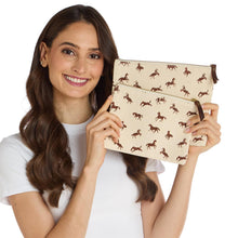 Load image into Gallery viewer, person holding Horse Silhouette Printed Pouch - Set of 2 in brown