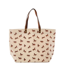 Load image into Gallery viewer, Horse Silhouette Printed Tote Bags in brown