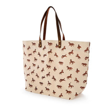Load image into Gallery viewer, Horse Silhouette Printed Tote Bags in brown