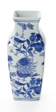 Load image into Gallery viewer, Chrysanthemum Hand-Painted Blue and White Vase 12 inch