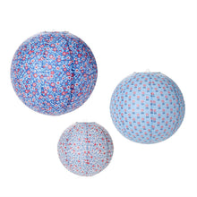 Load image into Gallery viewer, Red, White and Bloom Paper Lanterns