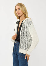 Load image into Gallery viewer, Color Block Popcorn Knit Sweater Jacket - Cream & Black