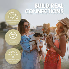 Load image into Gallery viewer, people with dogs, Engage in meaningful conversations, share joyful moments, learn about your furry friends