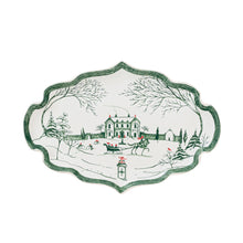 Load image into Gallery viewer, Juliska Country Estate Winter Frolic 7" Tray in Evergreen with red accents