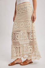 Load image into Gallery viewer, Sheer Crochet Knit Midi Skirt