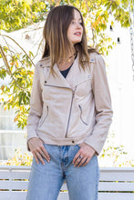 Load image into Gallery viewer, person wearing Suede Moto Jacket in Grey