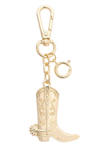Load image into Gallery viewer, Cowboy Boot Bag Charm in Shiny Gold