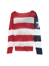 Load image into Gallery viewer, 4th Of July Knit American Flag Sweater back view