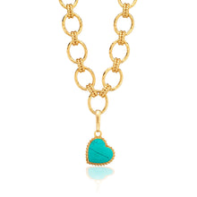Load image into Gallery viewer, Gem Medium Charm/Pendant - Turquoise on a gold chain