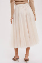 Load image into Gallery viewer, Tulle Midi Skirt - Shell