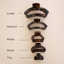 Load image into Gallery viewer, 5 sizes of the TELETIES Open Tortoise Hair Clip