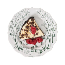 Load image into Gallery viewer, Juliska Country Estate Winter Frolic Dessert/Salad Plate Evergreen with cheesecake