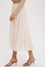 Load image into Gallery viewer, Tulle Midi Skirt - Shell