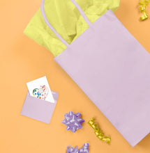 Load image into Gallery viewer, gift bag with bows paper and quilled Colorful Heart Gift Enclosure Mini Card in a purple envelope